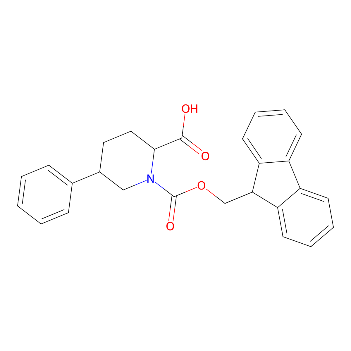 (2R,5S)-1-(9H-fluoren-9-ylmethoxycarbonyl)-5-phenyl-piperidine-2-carboxylic acid molecular structure, CAS 2719003-69-5