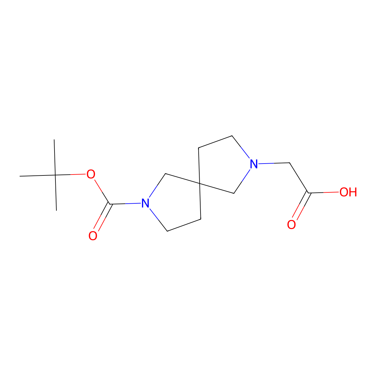 2-(2-Tert-butoxycarbonyl-2,7-diazaspiro[4.4]nonan-7-yl)acetic acid molecular structure, CAS 2719031-65-7
