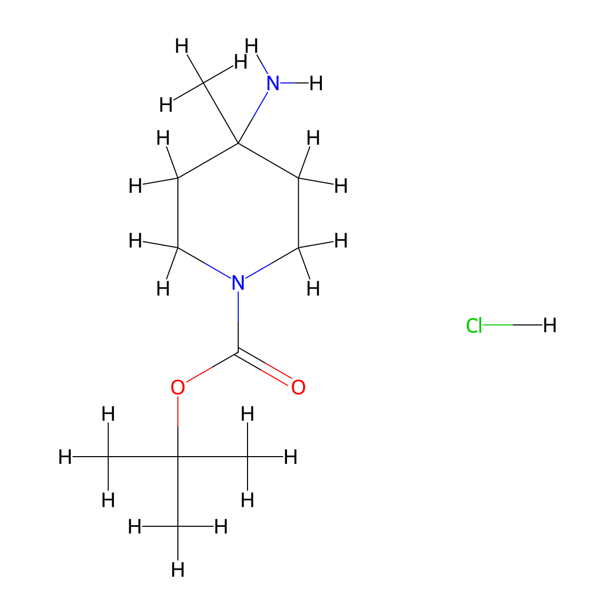 tert-Butyl 4-amino-4-methylpiperidine-1-carboxylate hydrochloride molecular structure, CAS 2719031-77-1