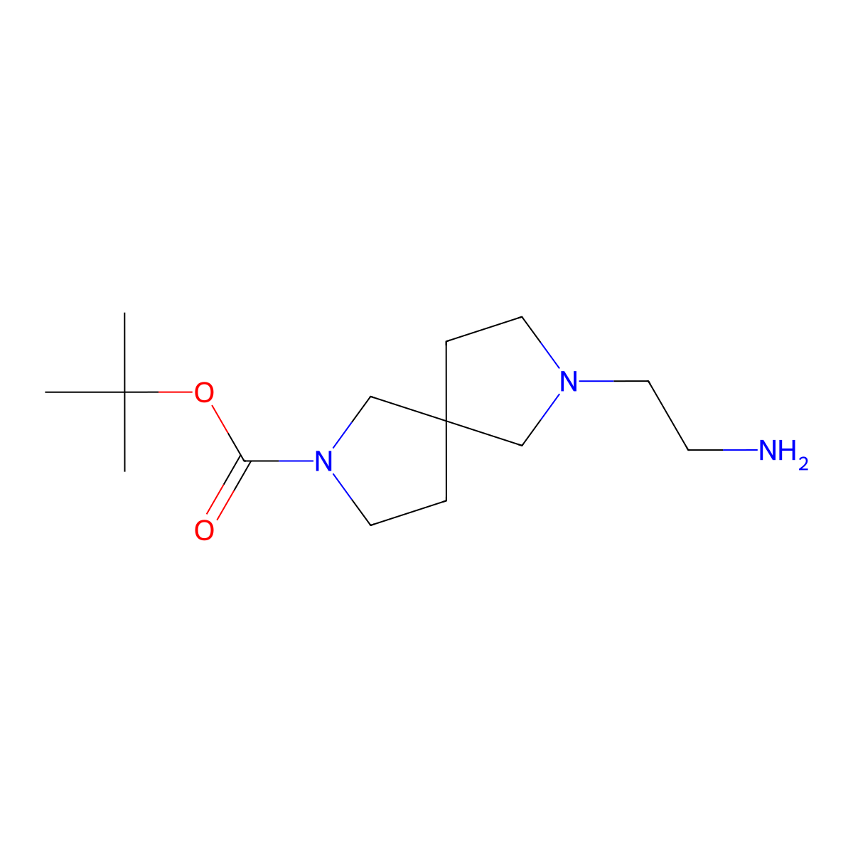 tert-Butyl 7-(2-aminoethyl)-2,7-diazaspiro[4.4]nonane-2-carboxylate molecular structure, CAS 2719031-83-9