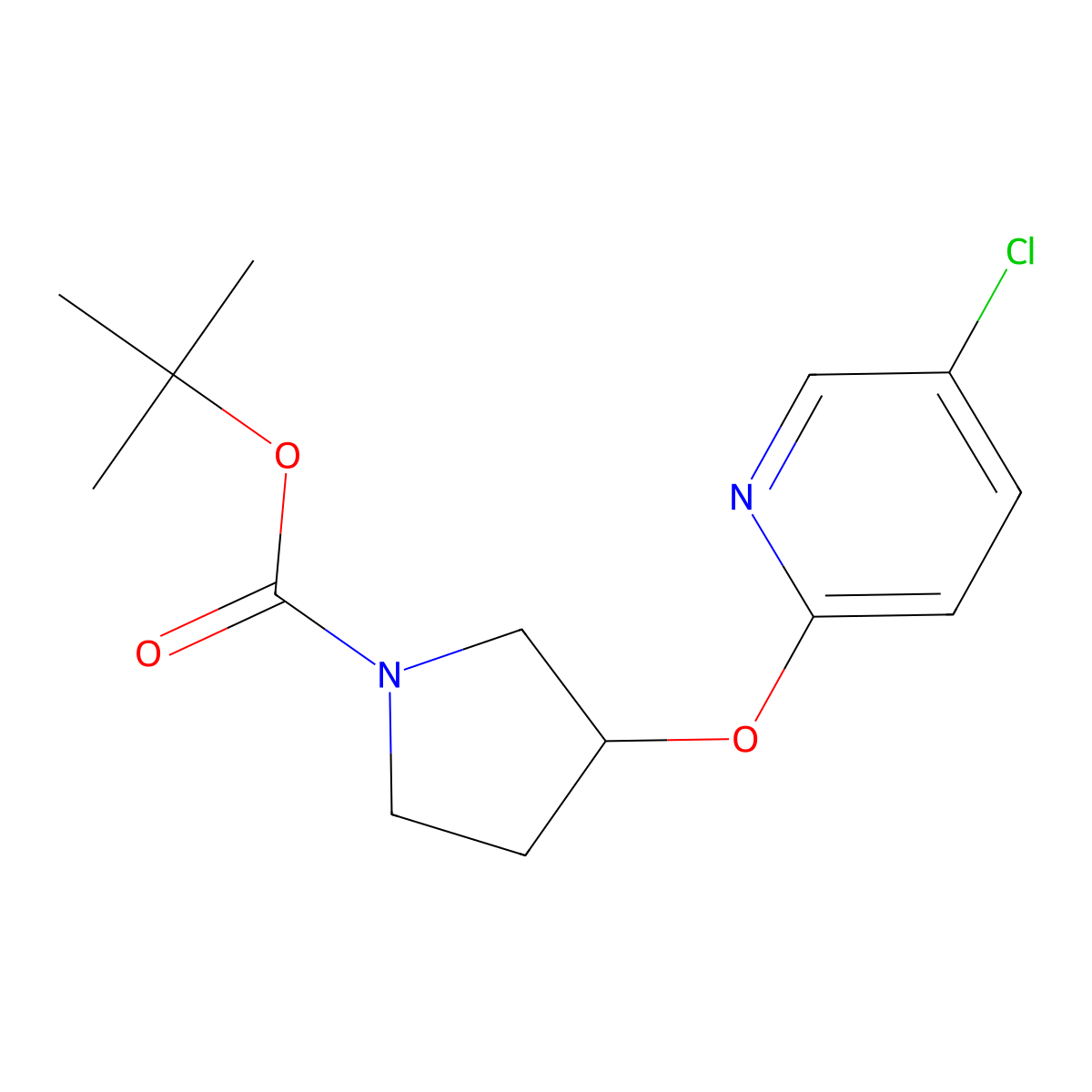 tert-Butyl 3-[(5-chloropyridin-2-yl)oxy]pyrrolidine-1-carboxylate molecular structure, CAS 2719031-91-9