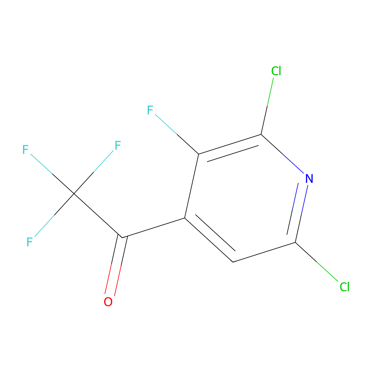1-(2,6-Dichloro-3-fluoropyridin-4-yl)-2,2,2-trifluoroethanone molecular structure, CAS 2719032-09-2