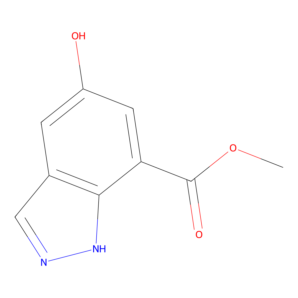 methyl 5-hydroxy-1H-indazole-7-carboxylate molecular structure, CAS 2719032-18-3