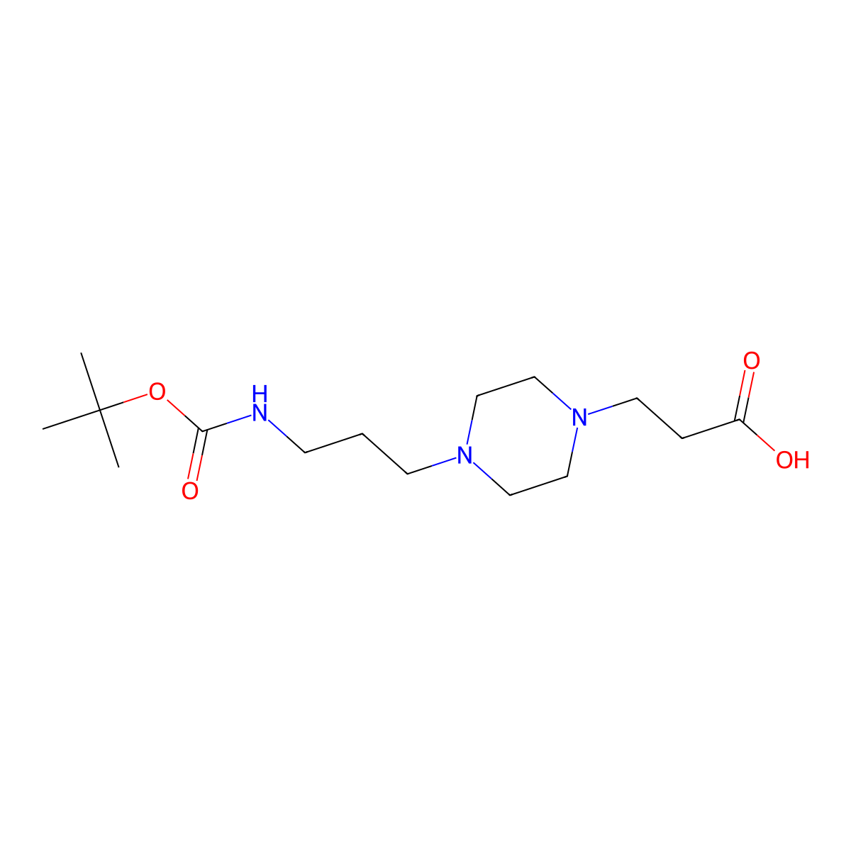 3-[4-(3-{[(Tert-butoxy)carbonyl]amino}propyl)piperazin-1-yl]propanoic acid molecular structure, CAS 2719062-74-3