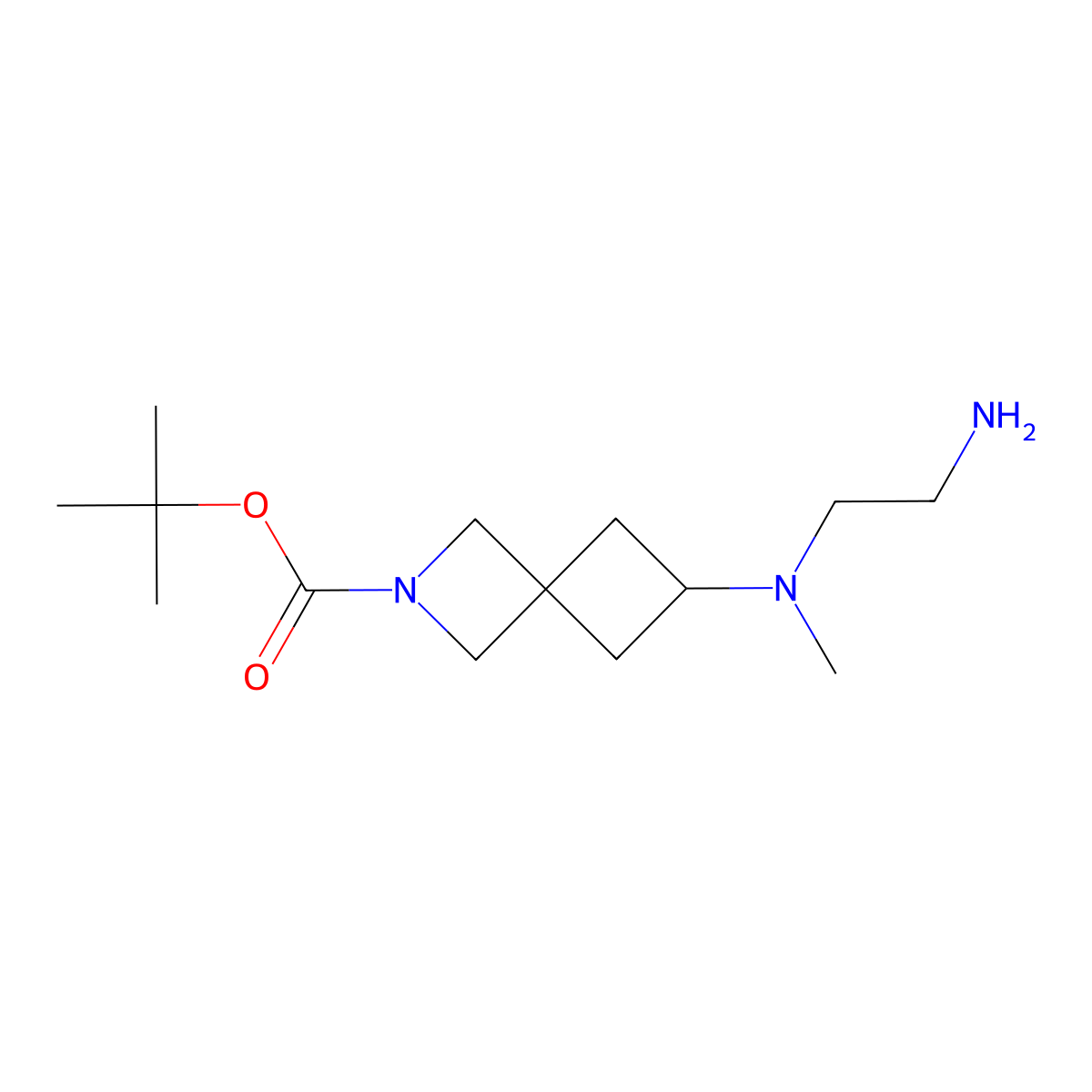 Tert-butyl 6-((2-aminoethyl)(methyl)amino)-2-azaspiro[3.3]heptane-2-carboxylate molecular structure, CAS 2719062-85-6