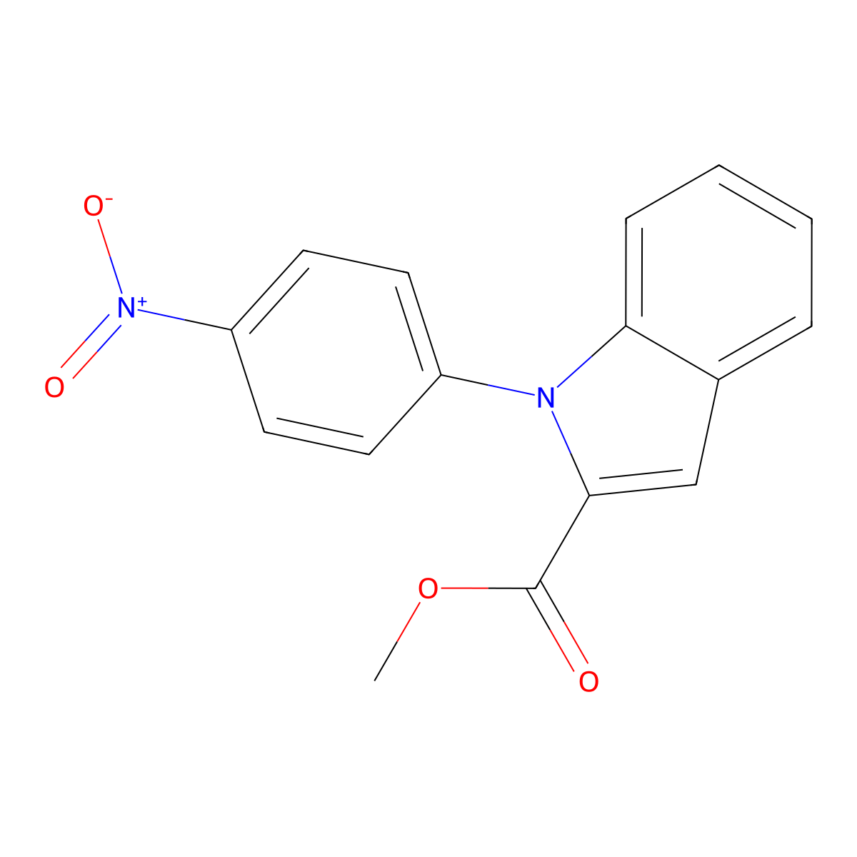 methyl 1-(4-nitrophenyl)-1H-indole-2-carboxylate molecular structure, CAS 2719062-91-4