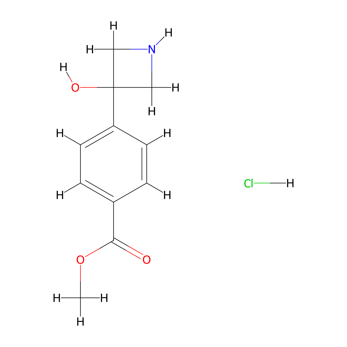 Methyl 4-(3-hydroxyazetidin-3-yl)benzoate hydrochloride molecular structure, CAS 2719062-92-5