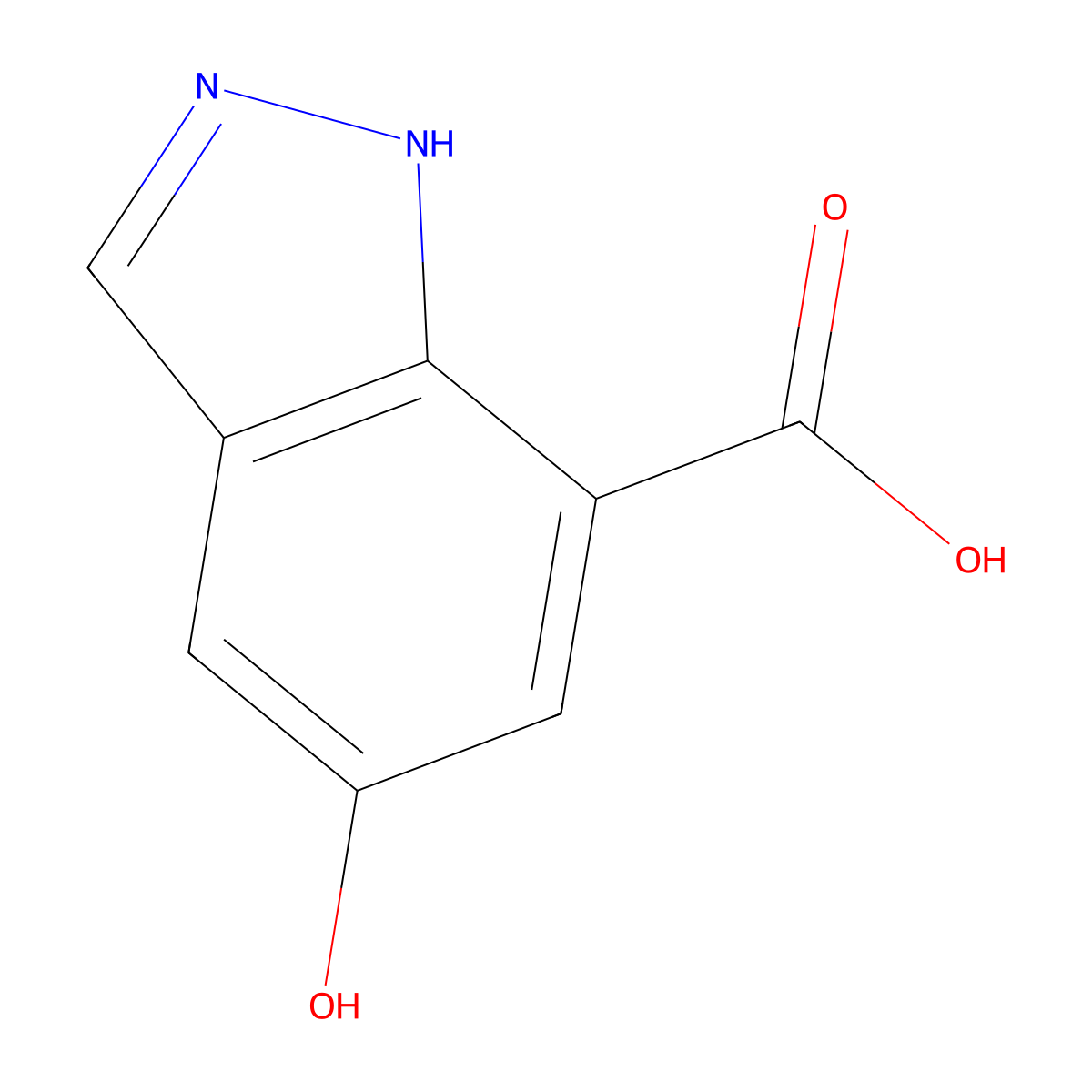 5-Hydroxy-1H-indazole-7-carboxylic acid molecular structure, CAS 2719063-11-1