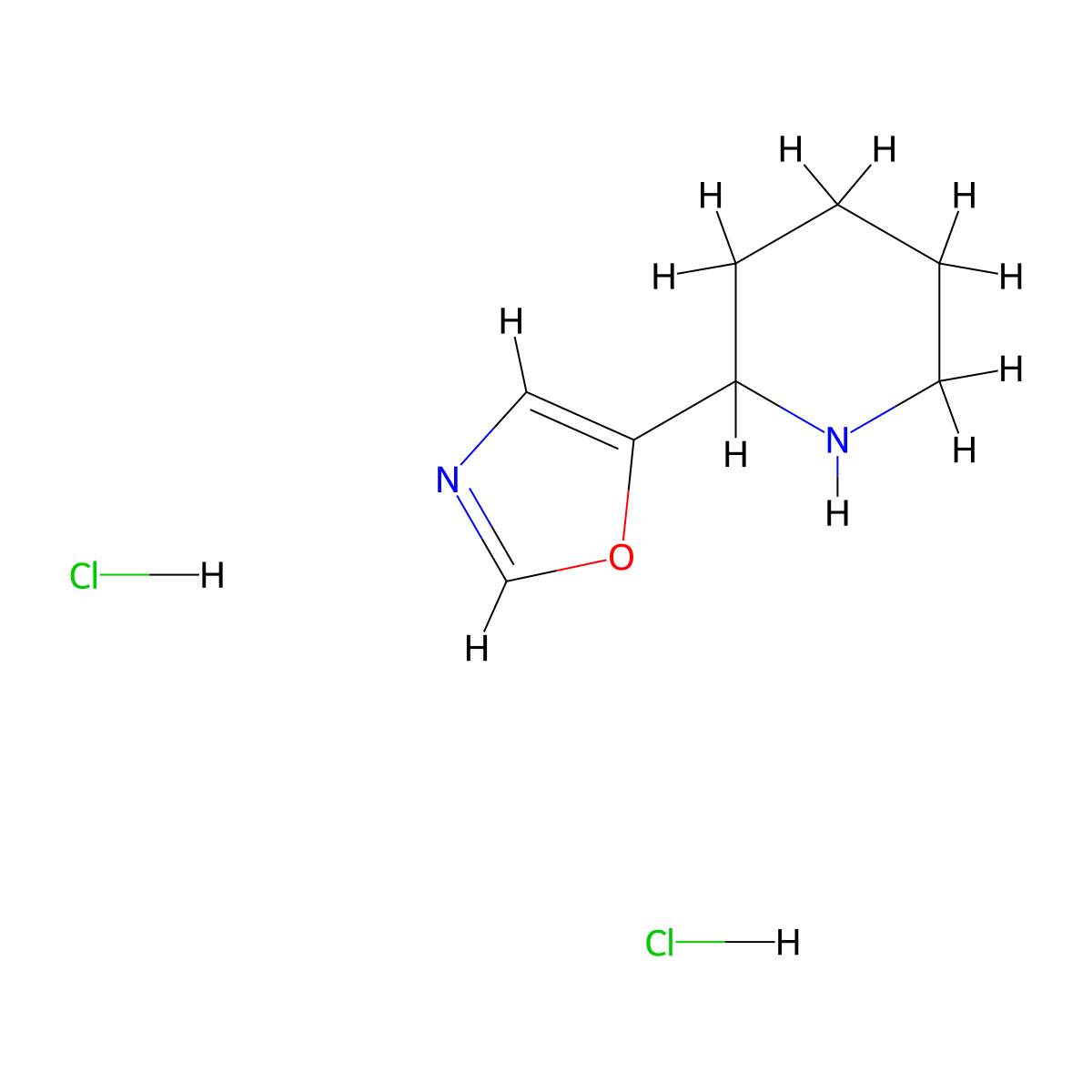 2-(1,3-Oxazol-5-yl)piperidine dihydrochloride molecular structure, CAS 2719063-17-7
