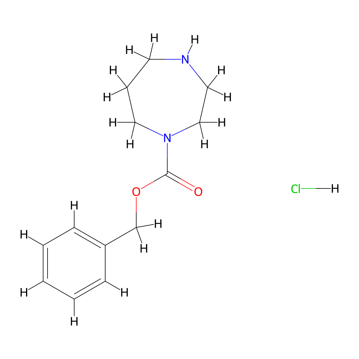 Benzyl 1,4-diazepane-1-carboxylate hydrochloride molecular structure, CAS 2719063-24-6