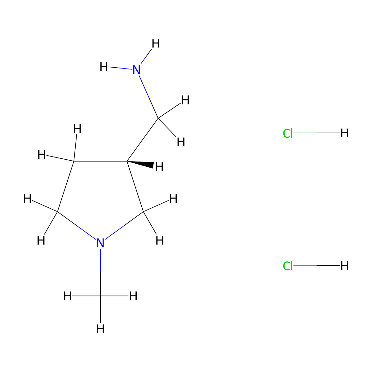 1-[(3R)-1-methylpyrrolidin-3-yl]methanamine dihydrochloride molecular structure, CAS 2719368-00-8