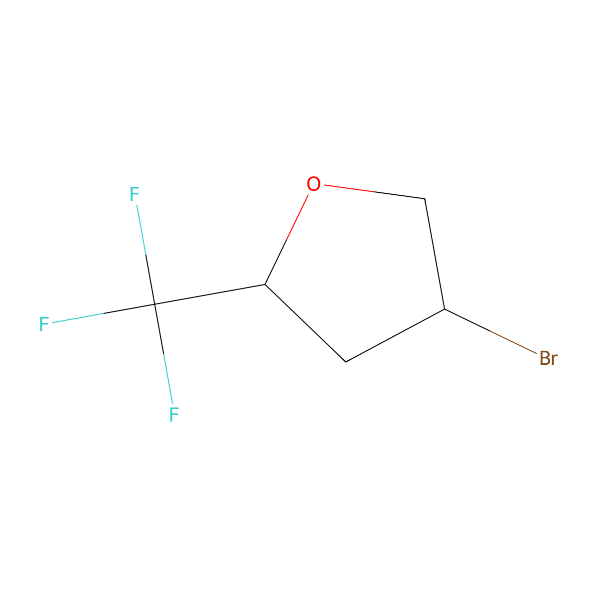 4-Bromo-2-(trifluoromethyl)oxolane molecular structure, CAS 2719406-32-1