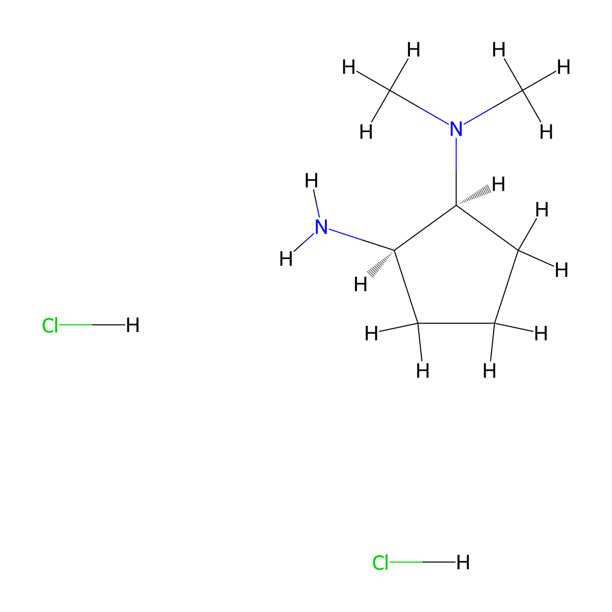 rac-(1R,2S)-N1,N1-dimethylcyclopentane-1,2-diamine dihydrochloride molecular structure, CAS 2719589-26-9