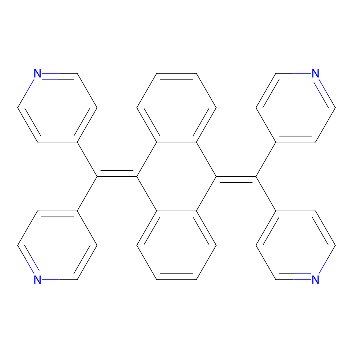 9,10-Bis(DI(pyridin-4-YL)methylene)-9,10-dihydroanthracene molecular structure, CAS 2719679-28-2