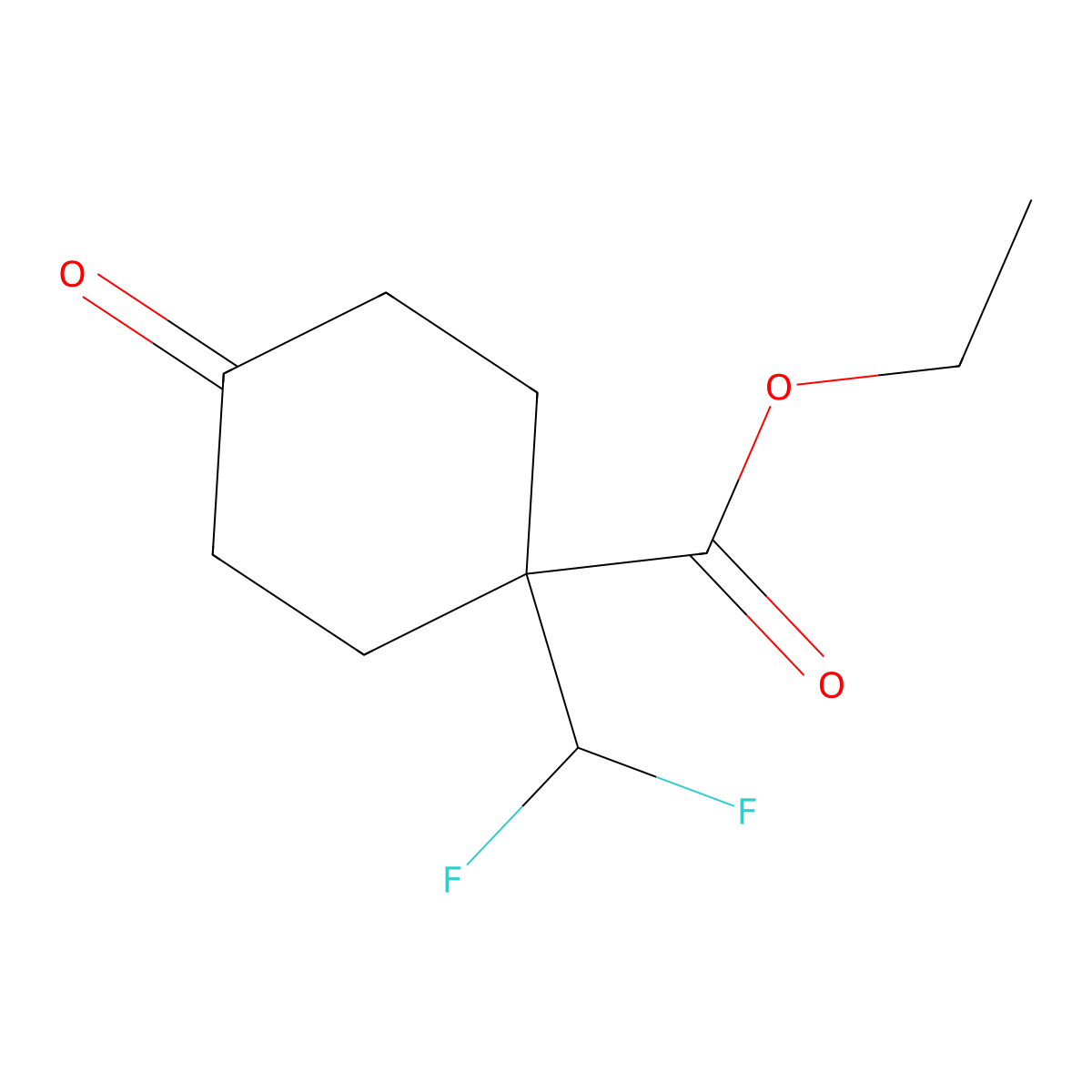 Ethyl 1-(difluoromethyl)-4-oxocyclohexane-1-carboxylate molecular structure, CAS 2719726-02-8