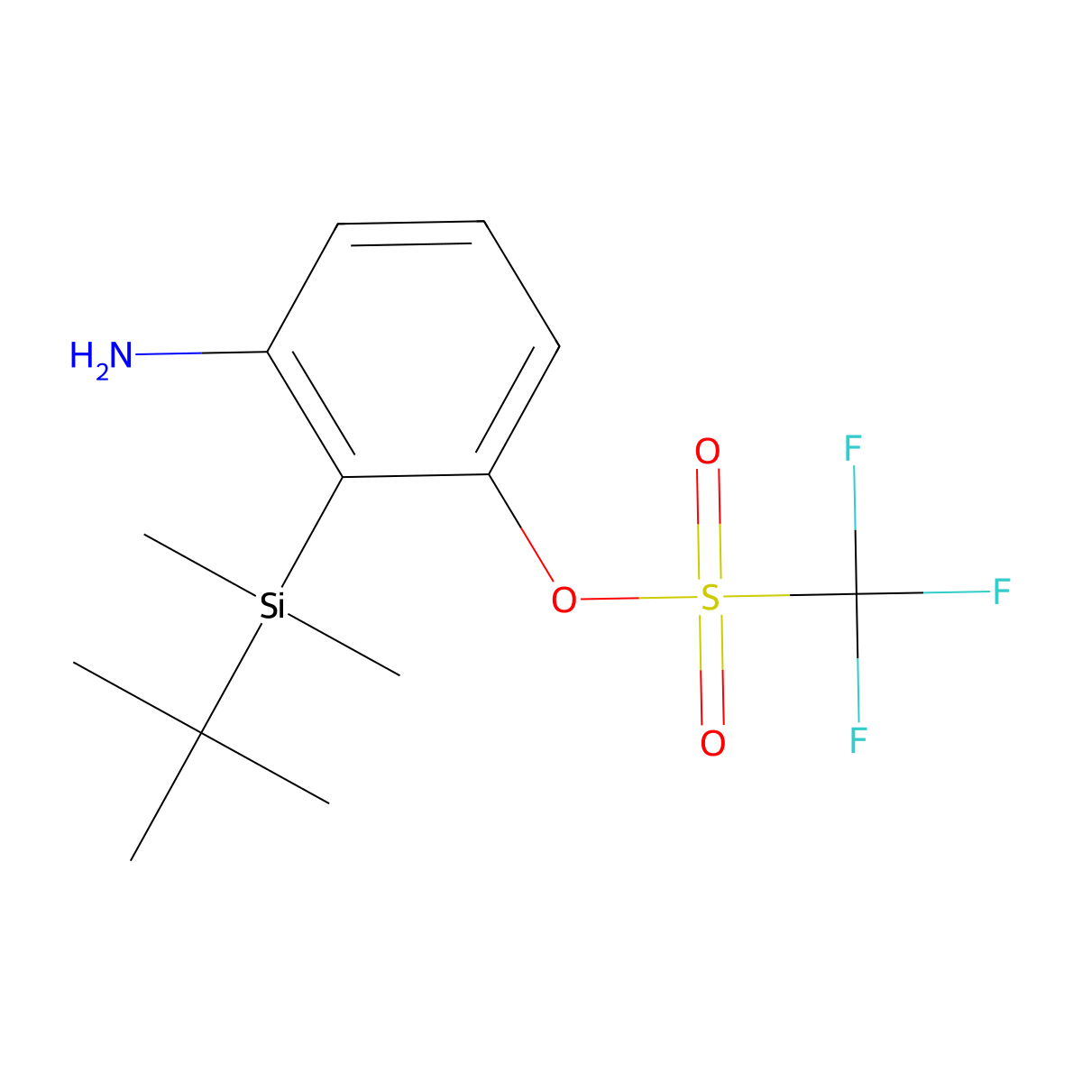 3-Amino-2-(tert-butyldimethylsilyl)phenyl trifluoromethanesulfonate molecular structure, CAS 2719728-13-7