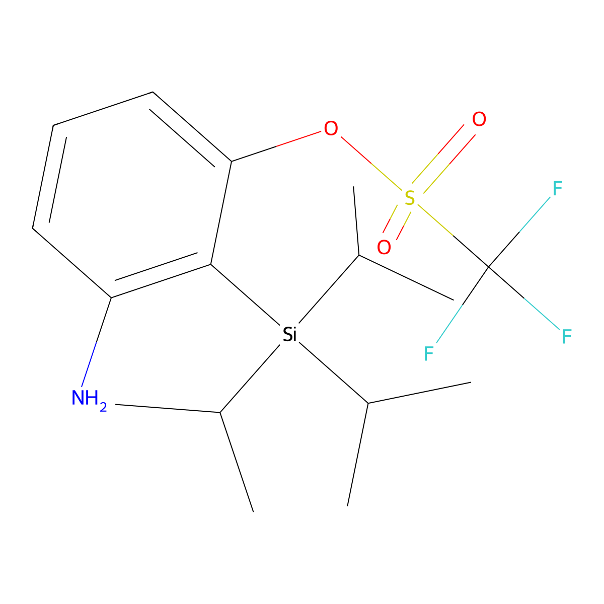 3-Amino-2-(triisopropylsilyl)phenyl trifluoromethanesulfonate molecular structure, CAS 2719728-15-9