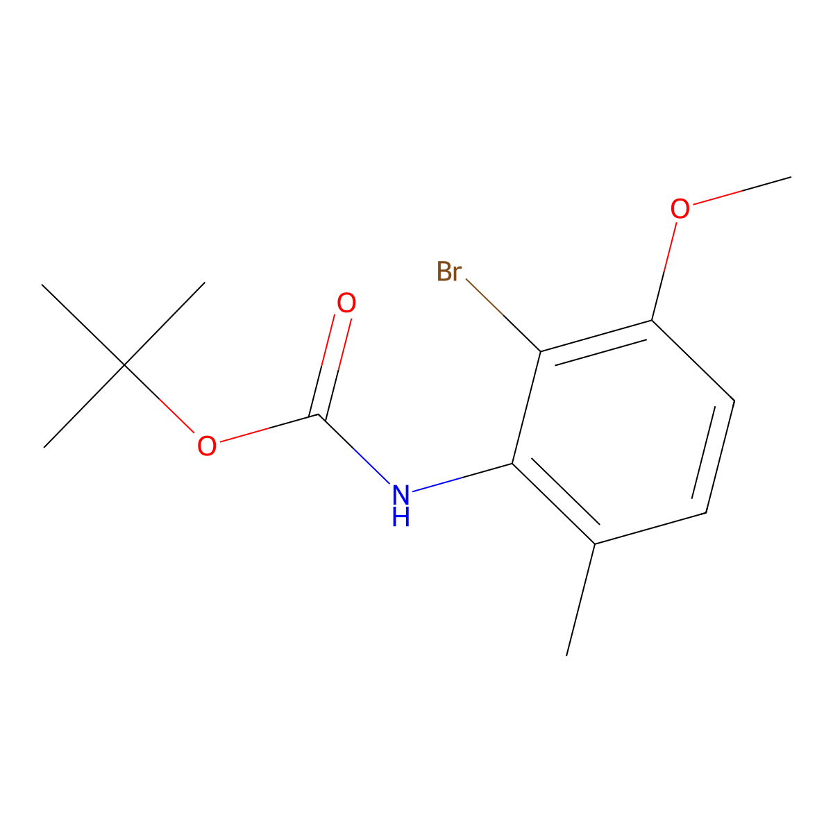 tert-Butyl (2-bromo-3-methoxy-6-methylphenyl)carbamate molecular structure, CAS 2719751-68-3