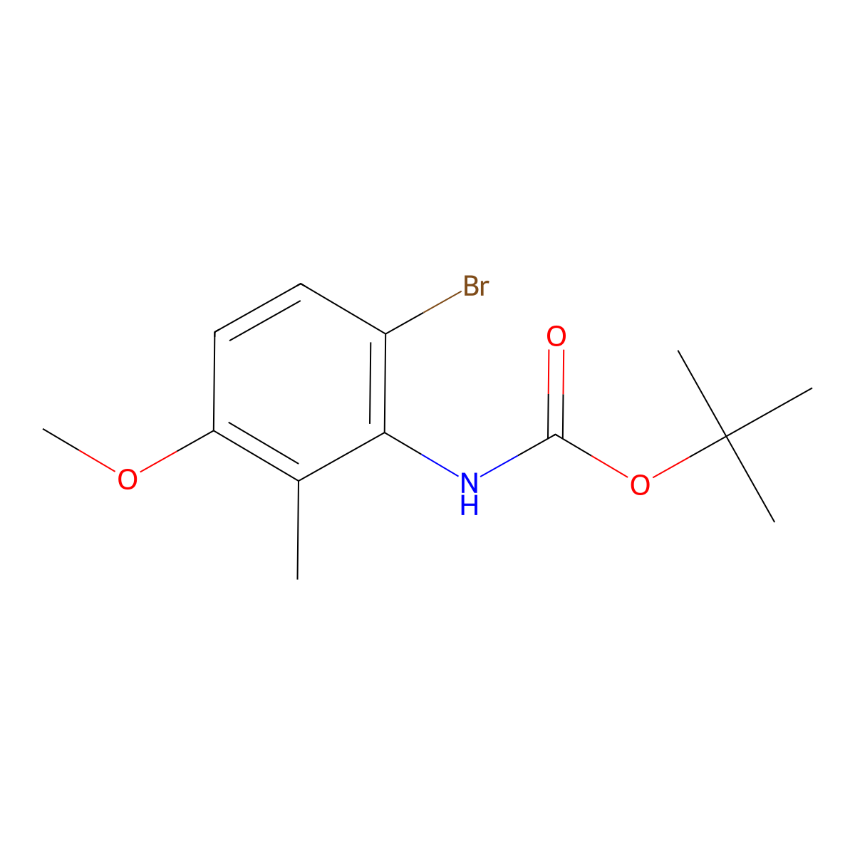 tert-Butyl (6-bromo-3-methoxy-2-methylphenyl)carbamate molecular structure, CAS 2719751-69-4