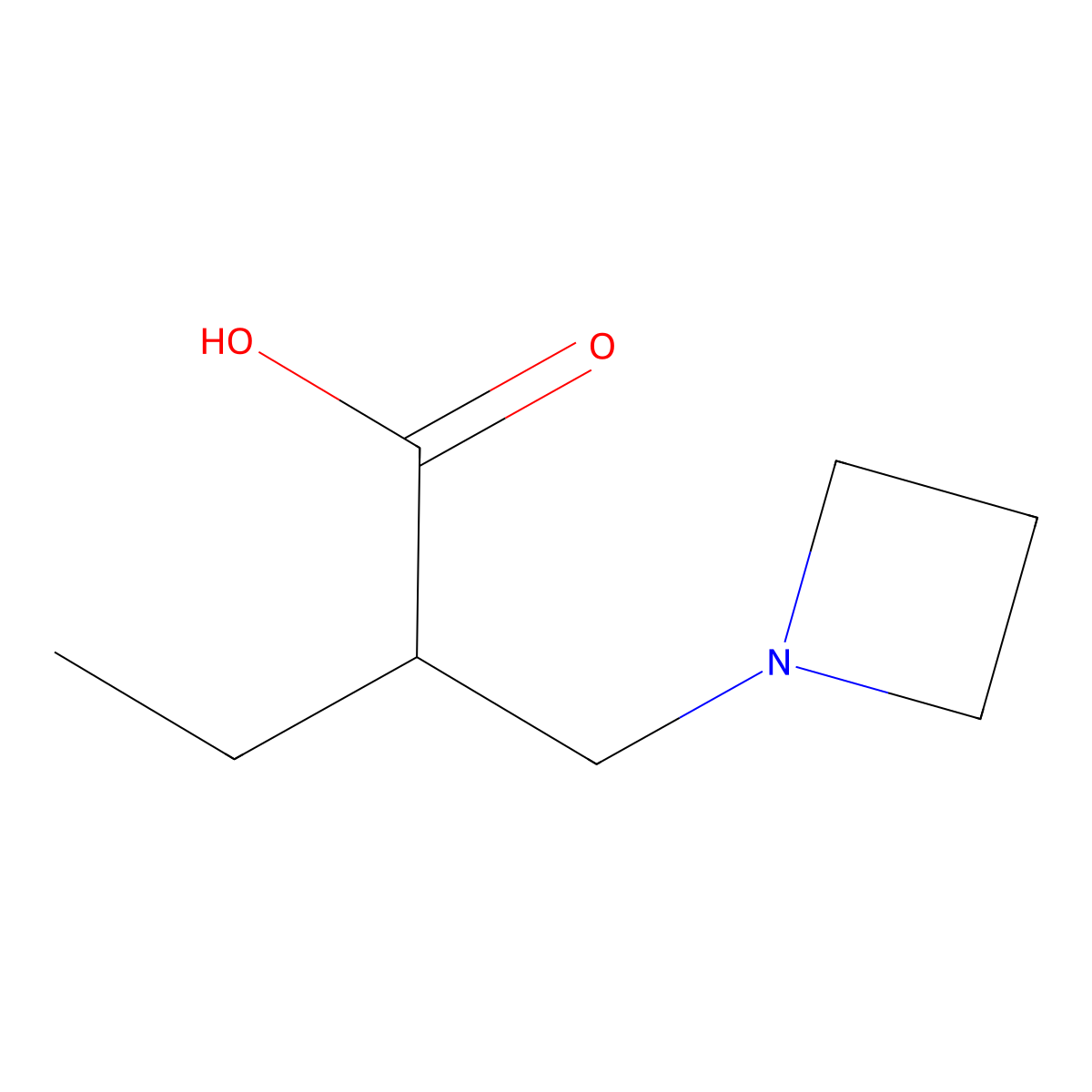 (2S)-2-(azetidin-1-ylmethyl)butanoic acid molecular structure, CAS 2719778-51-3