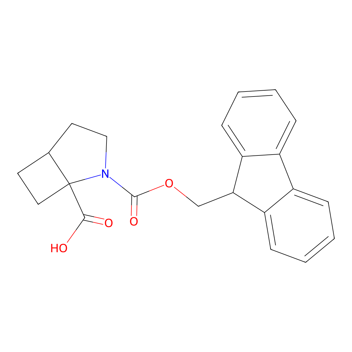 rac-(1R,5R)-2-{[(9H-fluoren-9-yl)methoxy]carbonyl}-2-azabicyclo[3.2.0]heptane-1-carboxylic acid molecular structure, CAS 2719892-08-5
