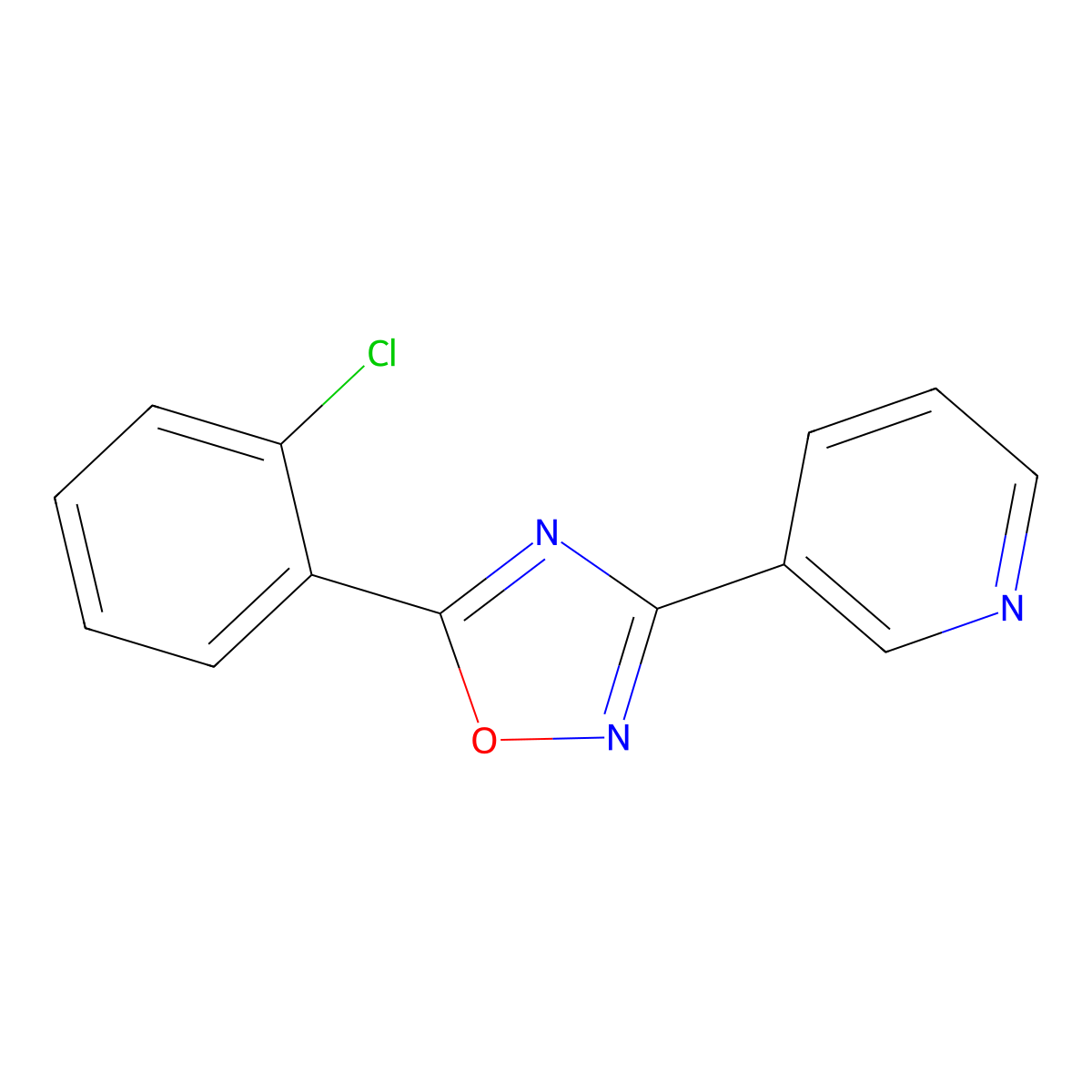 3-[5-(2-Chlorophenyl)-1,2,4-oxadiazol-3-yl]pyridine molecular structure, CAS 27199-48-0