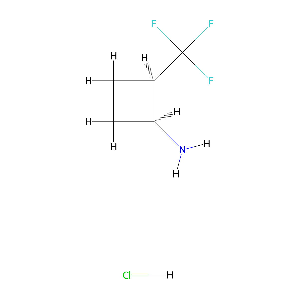 cis-2-(Trifluoromethyl)cyclobutanamine;hydrochloride molecular structure, CAS 2719923-58-5