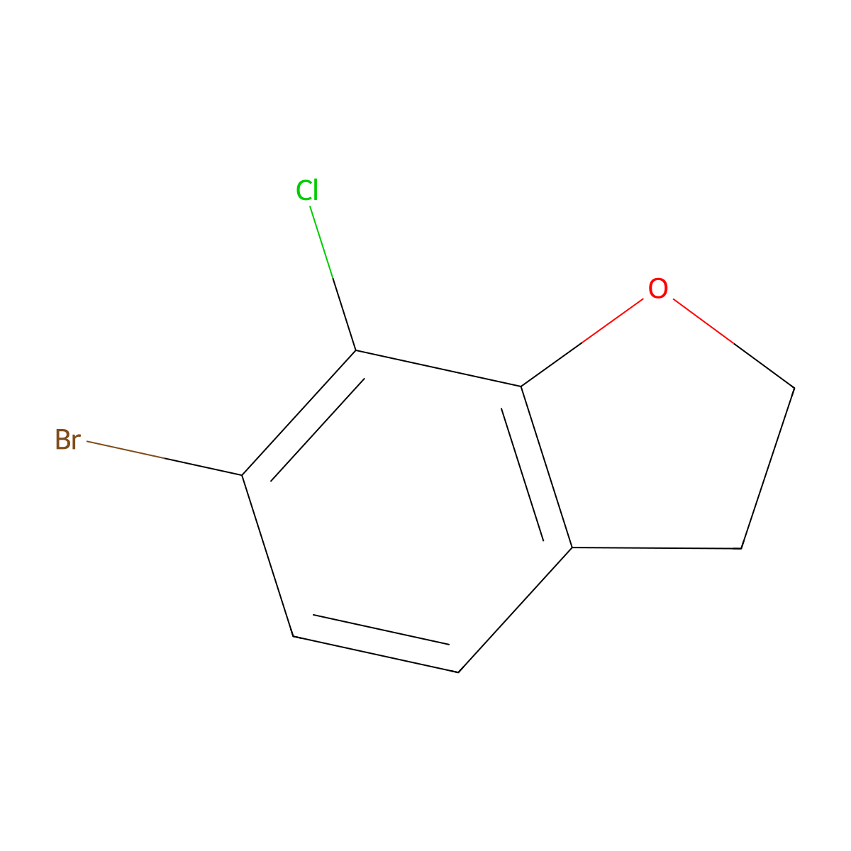 6-Bromo-7-chloro-2,3-dihydrobenzofuran molecular structure, CAS 2719948-06-6