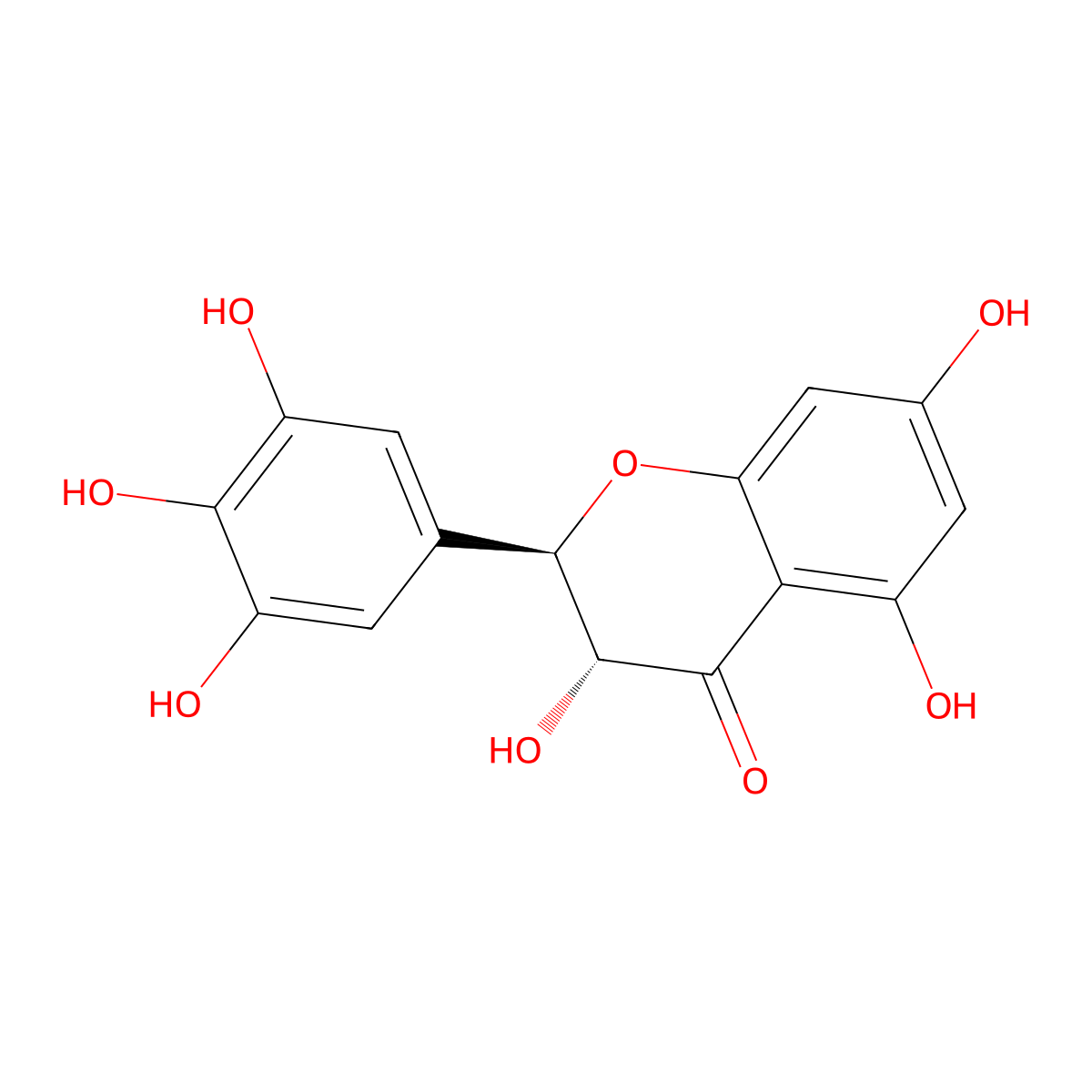 (+)-Dihydromyricetin molecular structure, CAS 27200-12-0