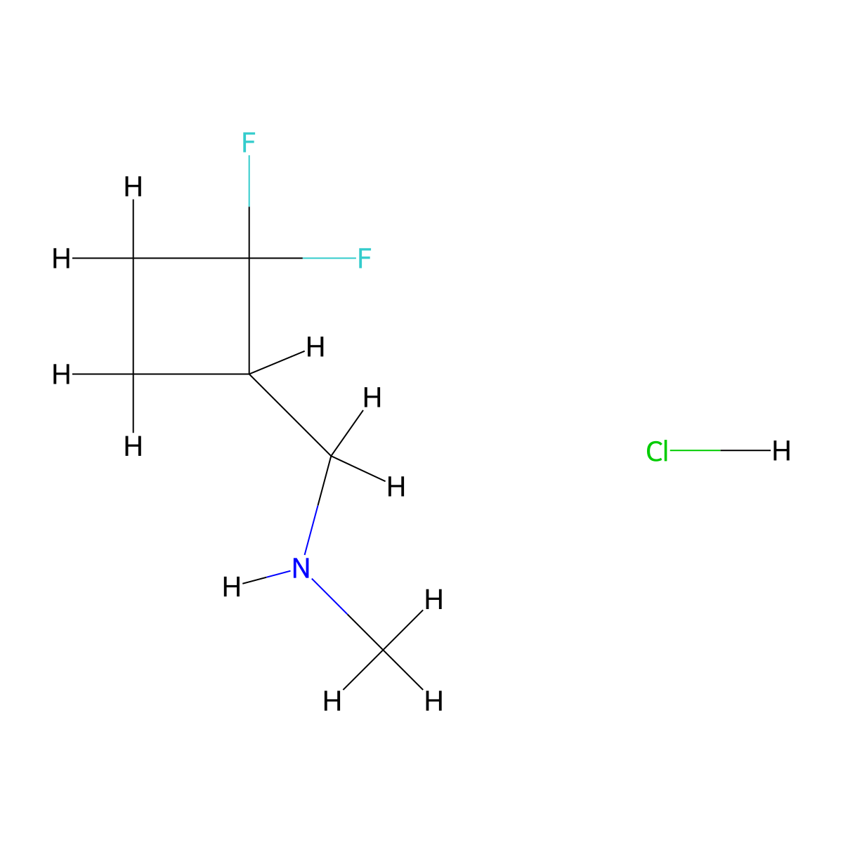 [(2,2-Difluorocyclobutyl)methyl](methyl)amine hydrochloride molecular structure, CAS 2720022-64-8