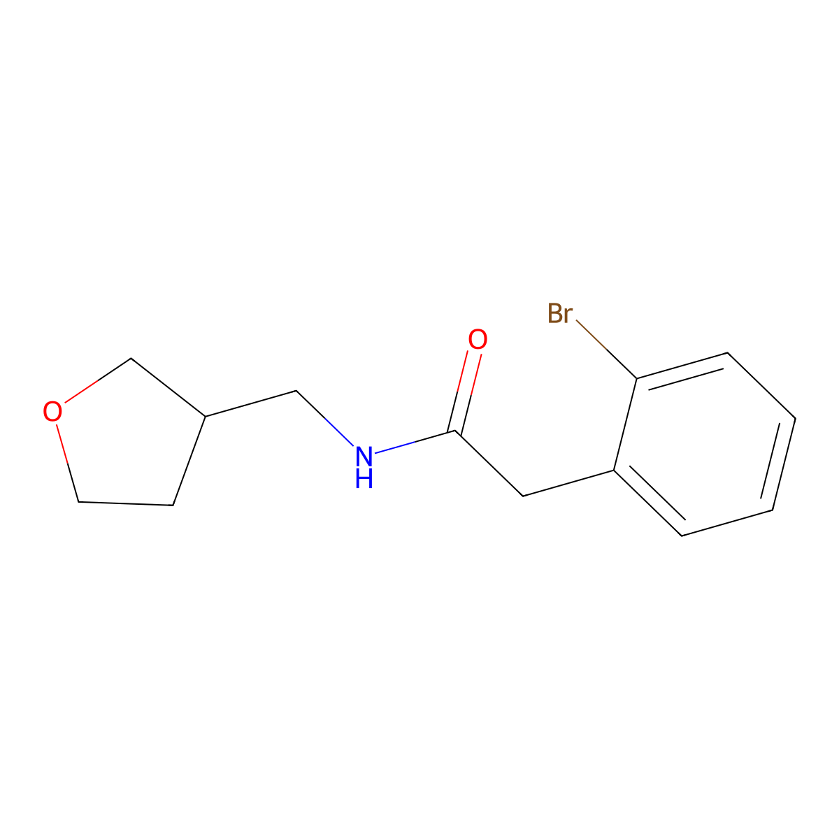 2-(2-Bromophenyl)-N-((tetrahydrofuran-3-yl)methyl)acetamide molecular structure, CAS 2720067-19-4