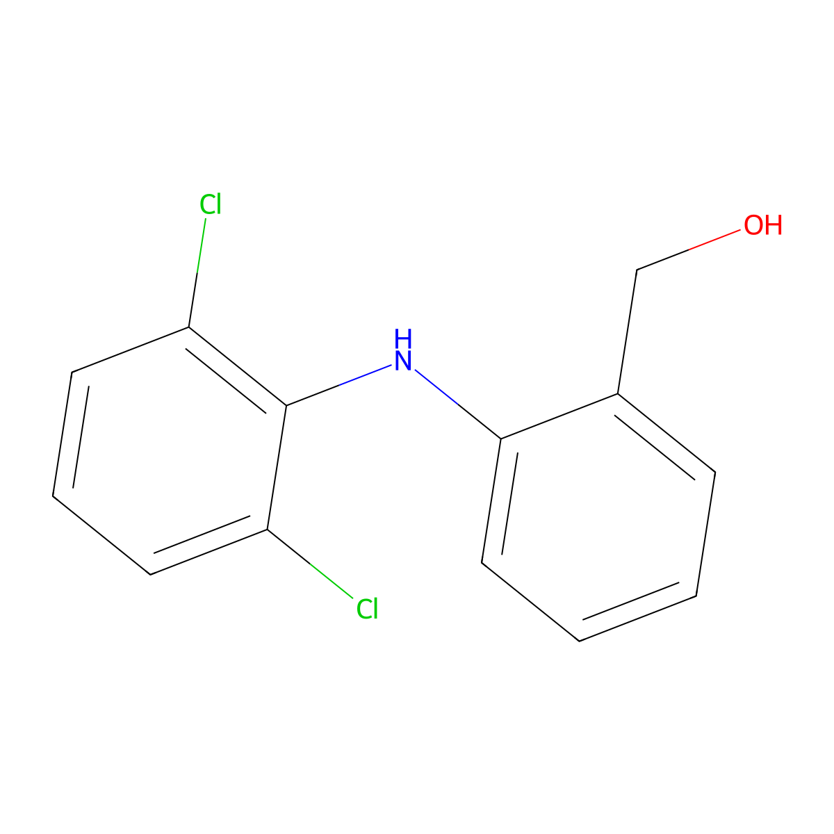 (2-((2,6-Dichlorophenyl)amino)phenyl)methanol molecular structure, CAS 27204-57-5