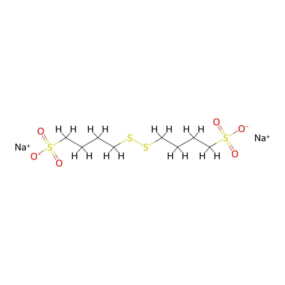 Disodium;4-(4-sulfonatobutyldisulfanyl)butane-1-sulfonate molecular structure, CAS 27206-36-6