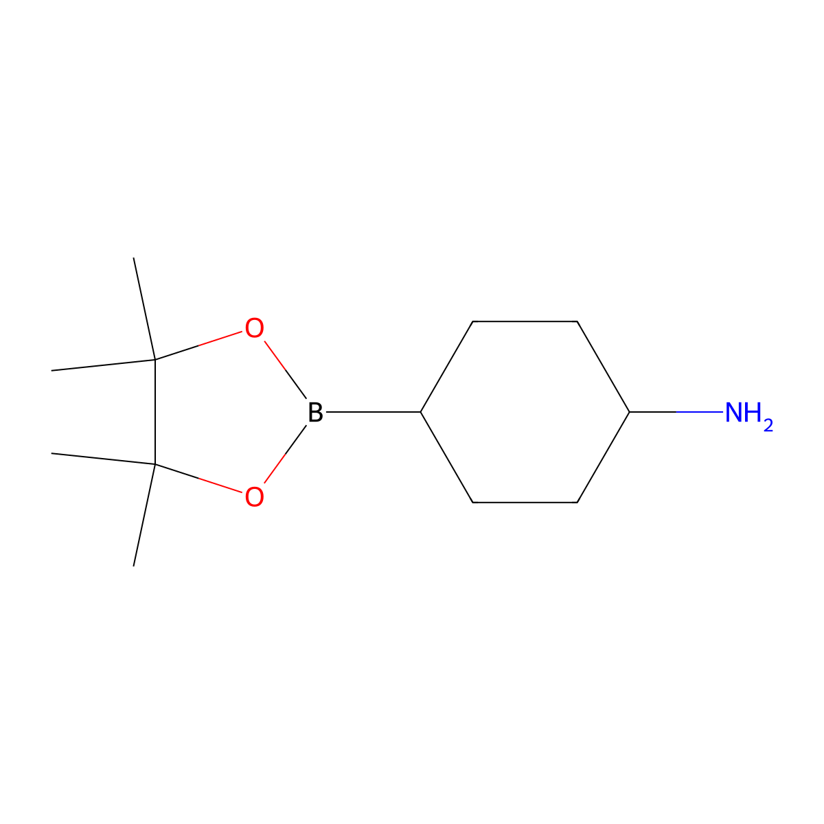 4-(4,4,5,5-Tetramethyl-1,3,2-dioxaborolan-2-yl)cyclohexan-1-amine molecular structure, CAS 2720708-73-4