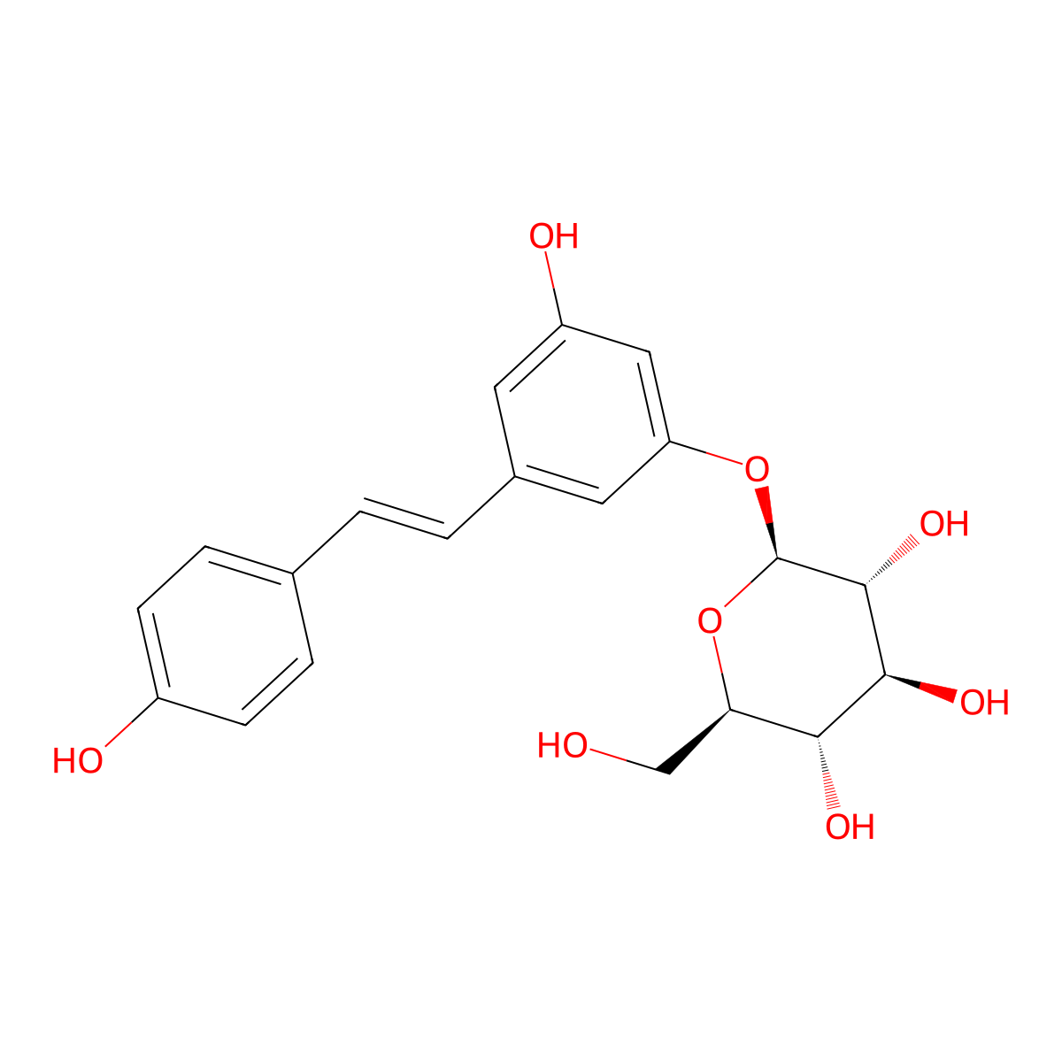 Polydatin molecular structure, CAS 27208-80-6