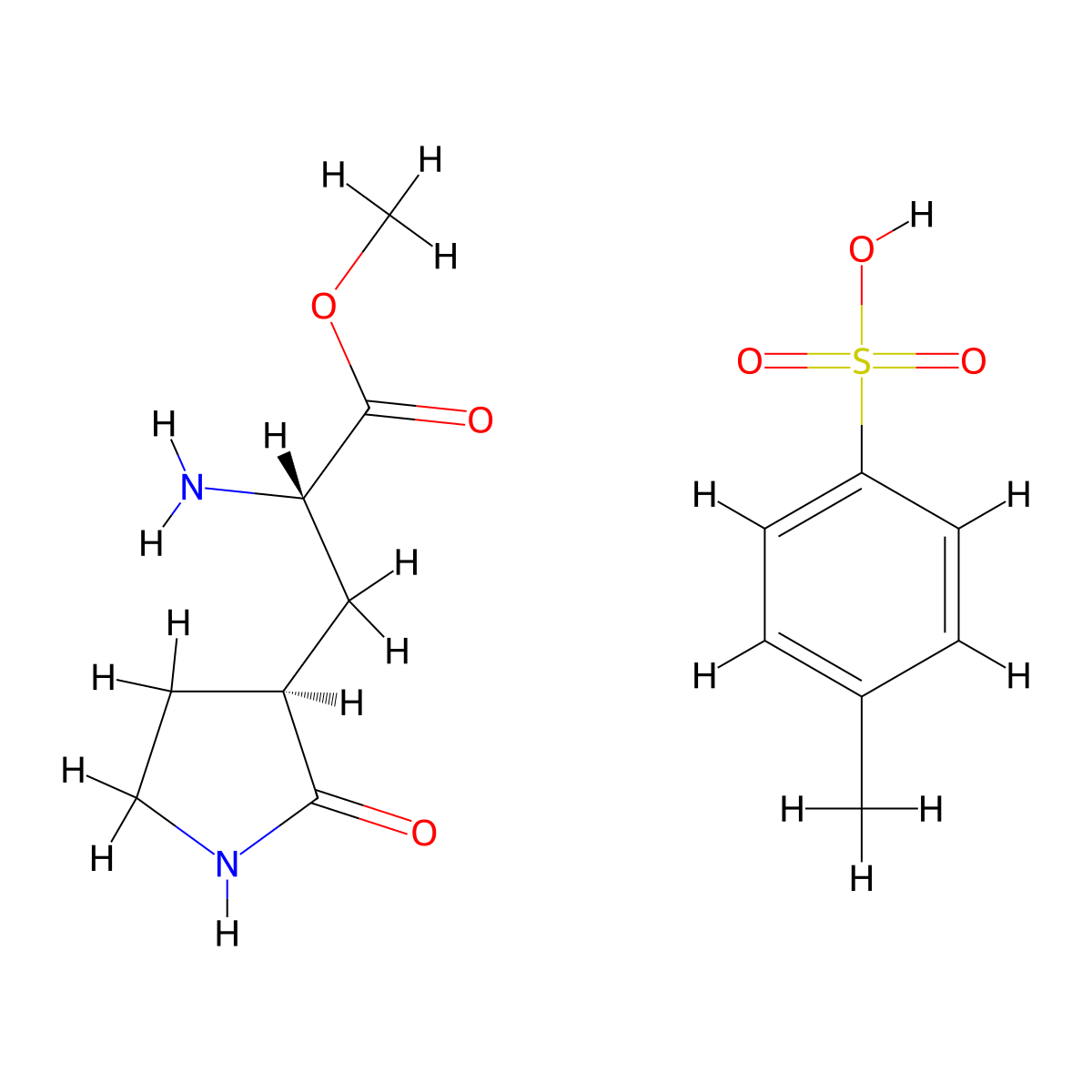 (S)-1-methoxy-1-oxo-3-((S)-2-oxopyrrolidin-3-yl)propan-2-aminium 4-methylbenzenesulfonate molecular structure, CAS 2720867-05-8