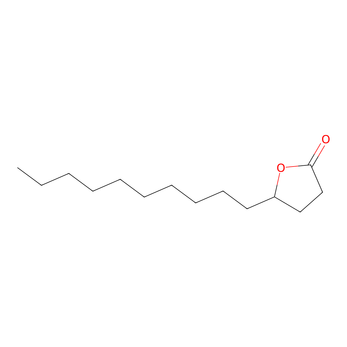 gamma-Tetradecalactone molecular structure, CAS 2721-23-5