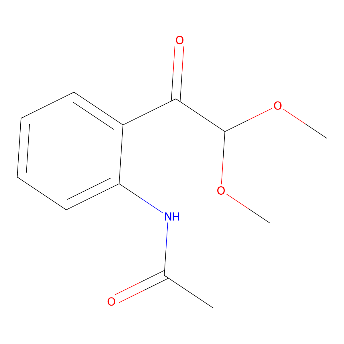 N-[2-(2,2-dimethoxyacetyl)phenyl]acetamide molecular structure, CAS 2721-51-9