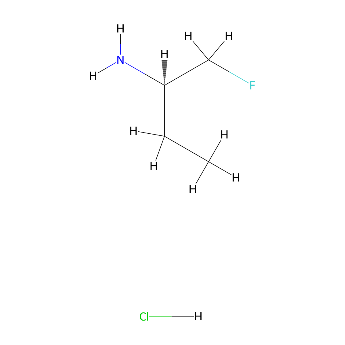 (R)-1-Fluorobutan-2-amine hydrochloride molecular structure, CAS 2721077-95-6