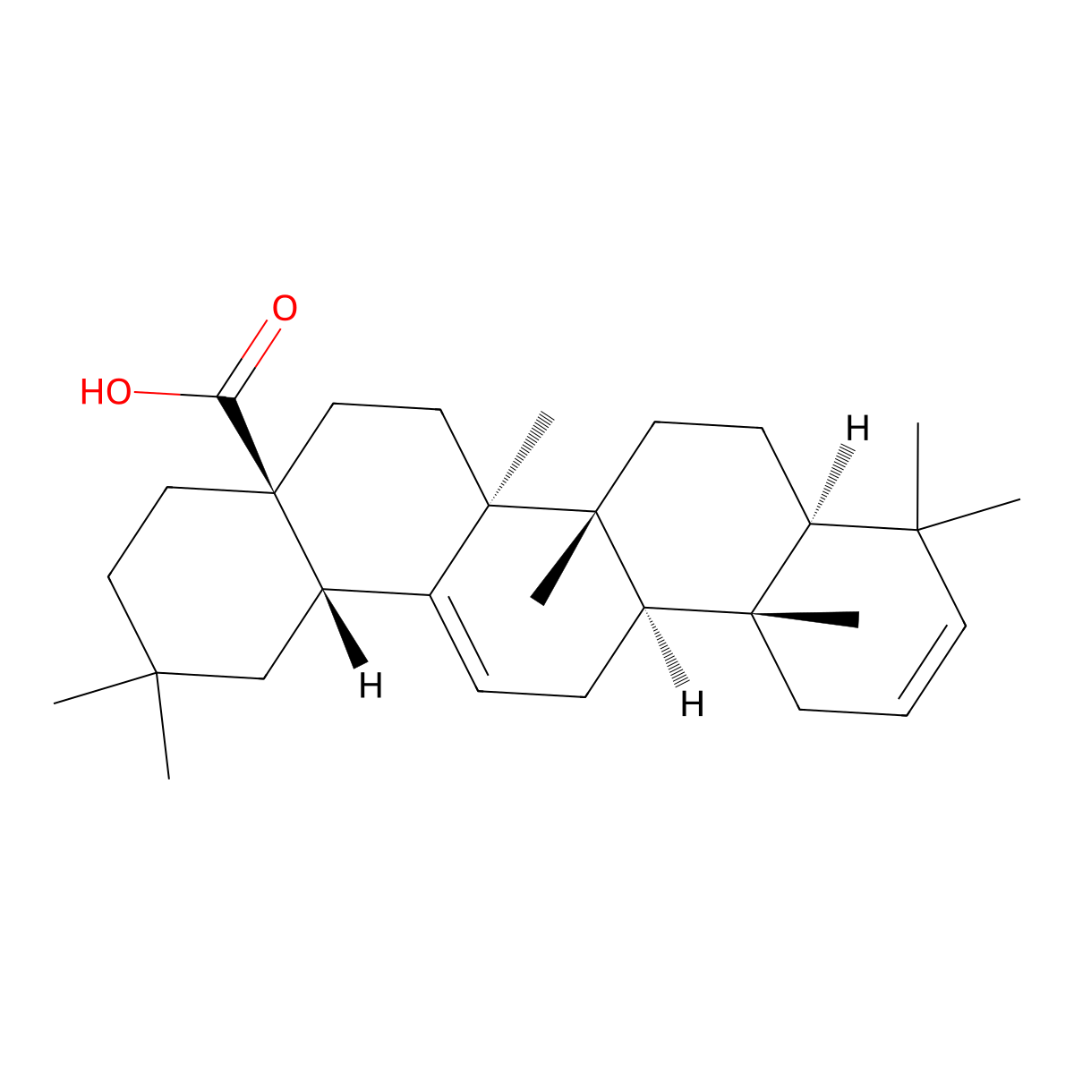 Oleana-2,12-dien-28-oic acid molecular structure, CAS 272108-04-0