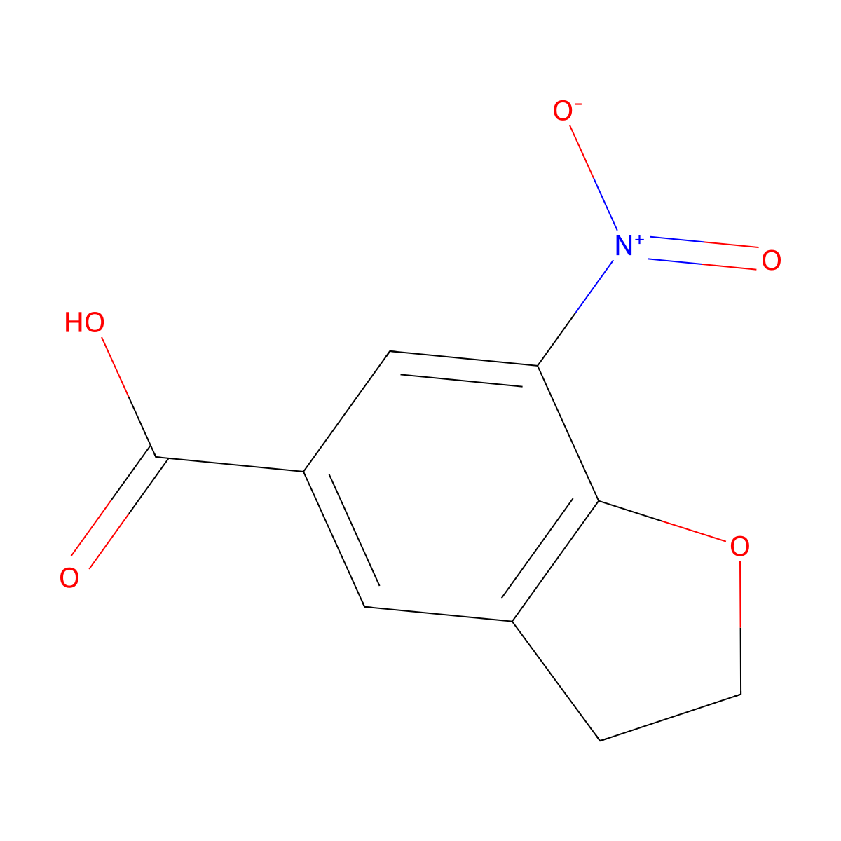 7-Nitro-2,3-dihydro-1-benzofuran-5-carboxylic acid molecular structure, CAS 2721179-35-5
