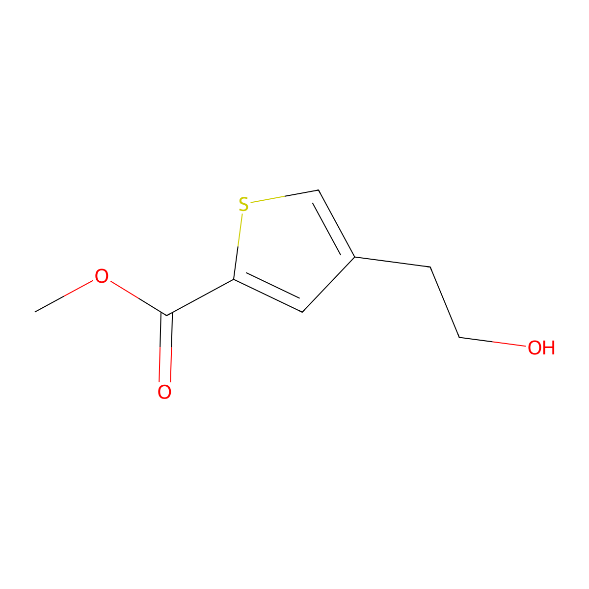 Methyl 4-(2-hydroxyethyl)thiophene-2-carboxylate molecular structure, CAS 272130-60-6