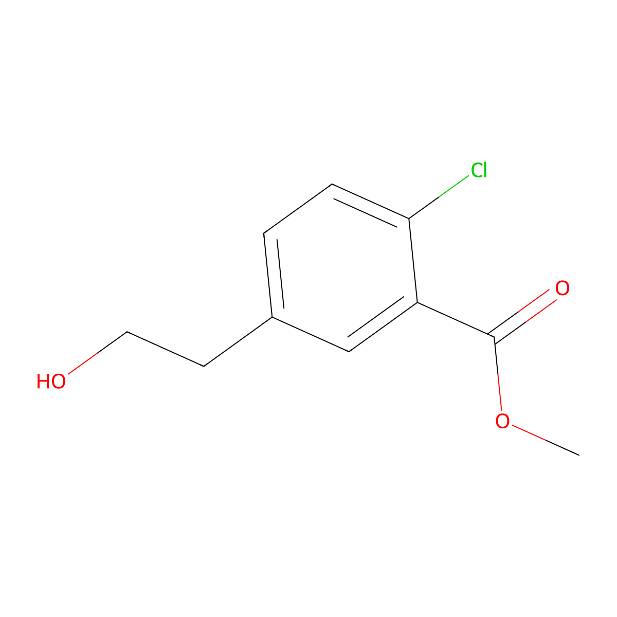 Methyl 2-chloro-5-(2-hydroxyethyl)benzoate molecular structure, CAS 272130-86-6