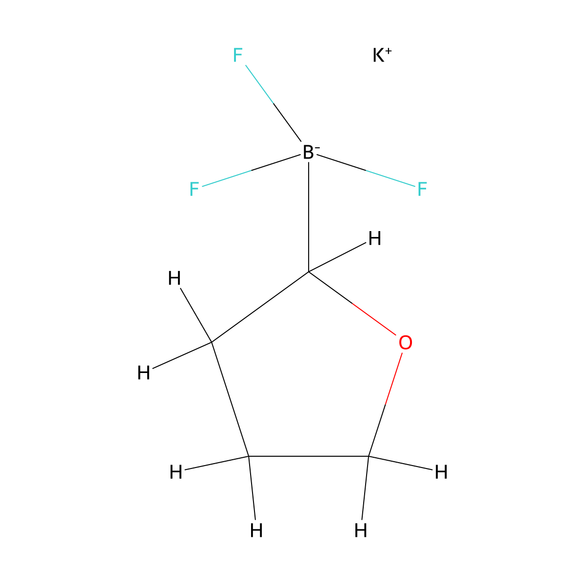Potassium trifluoro(oxolan-2-yl)boranuide molecular structure, CAS 2721344-30-3
