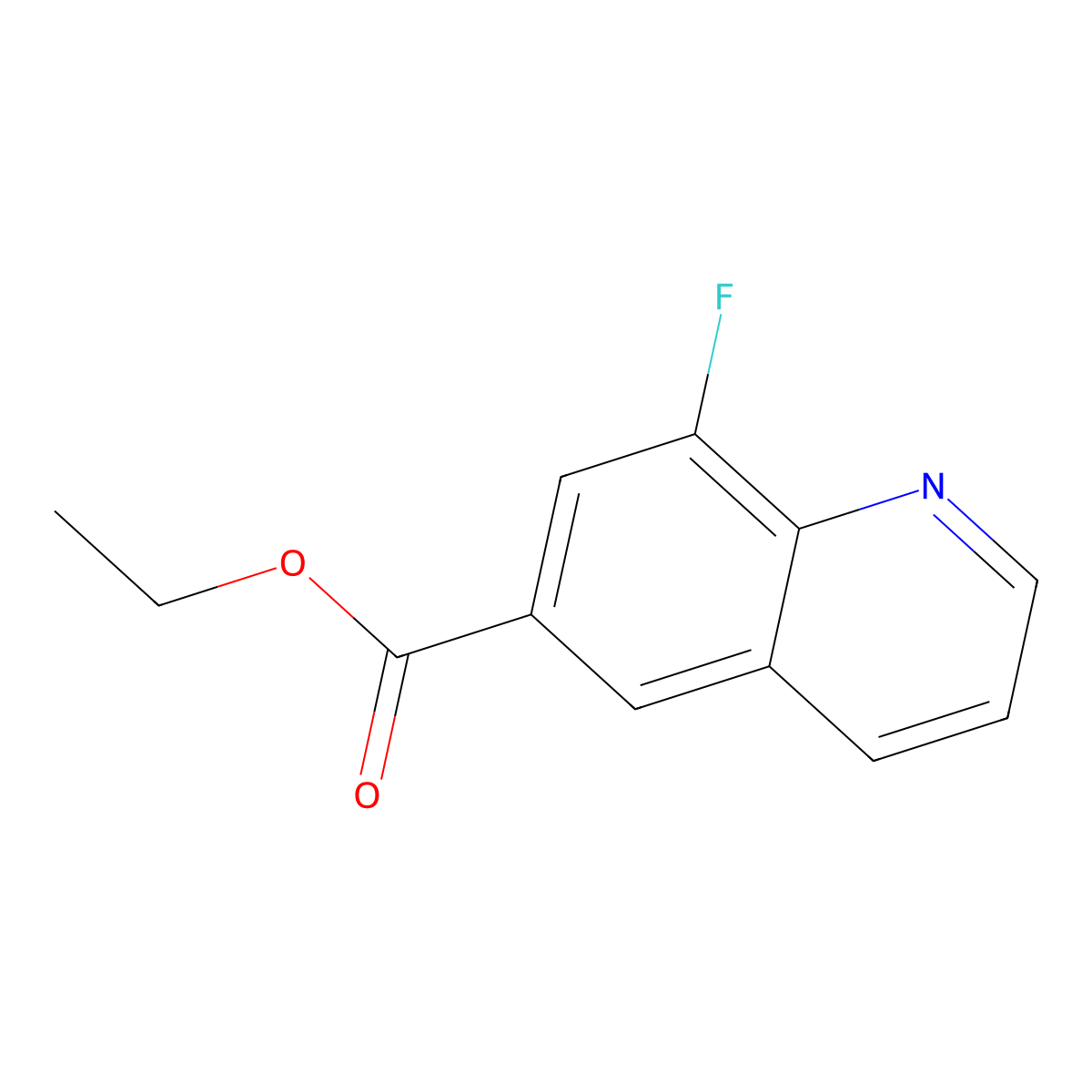 Ethyl 8-fluoro-6-quinolinecarboxylate molecular structure, CAS 2721375-36-4