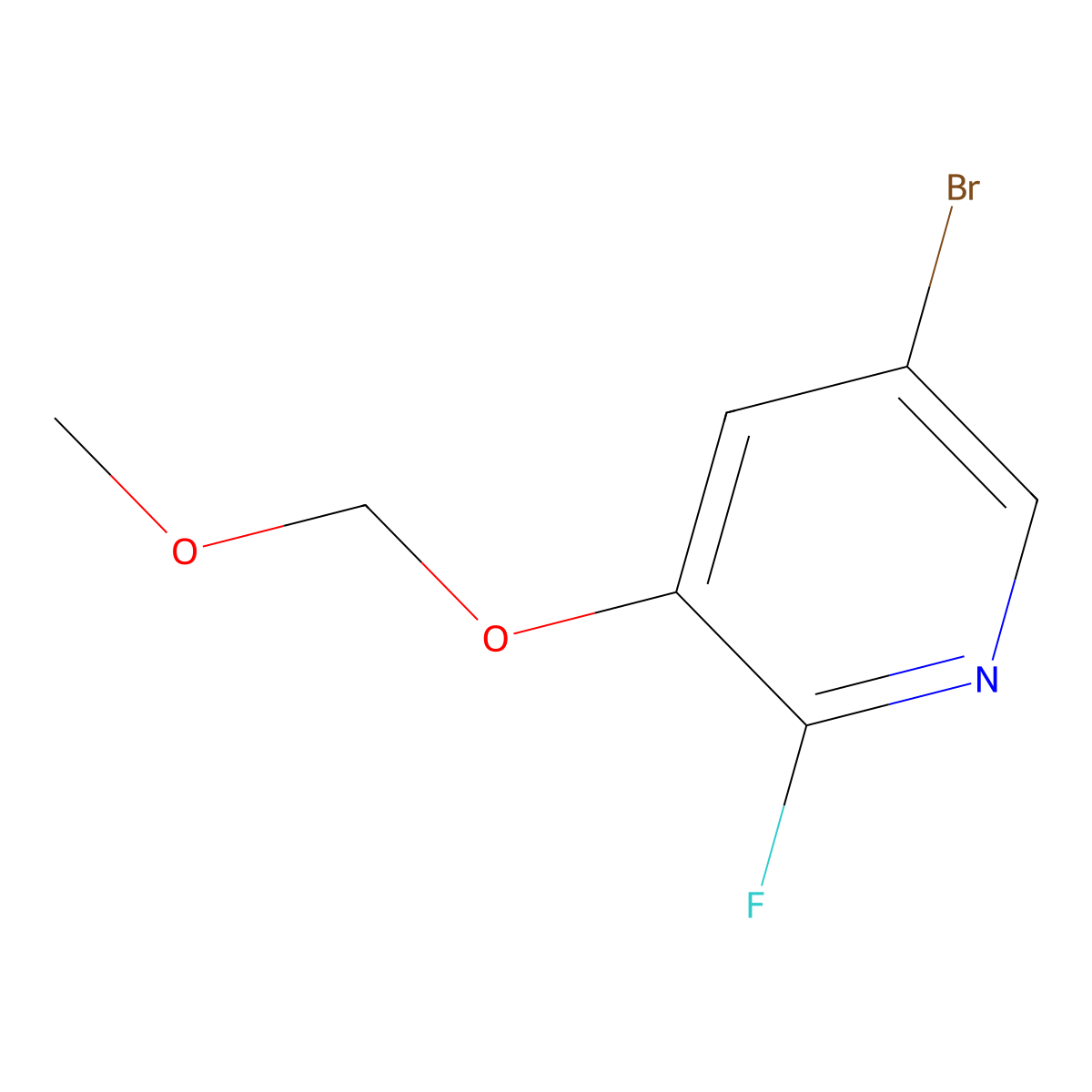 5-Bromo-2-fluoro-3-(methoxymethoxy)pyridine molecular structure, CAS 2721392-54-5