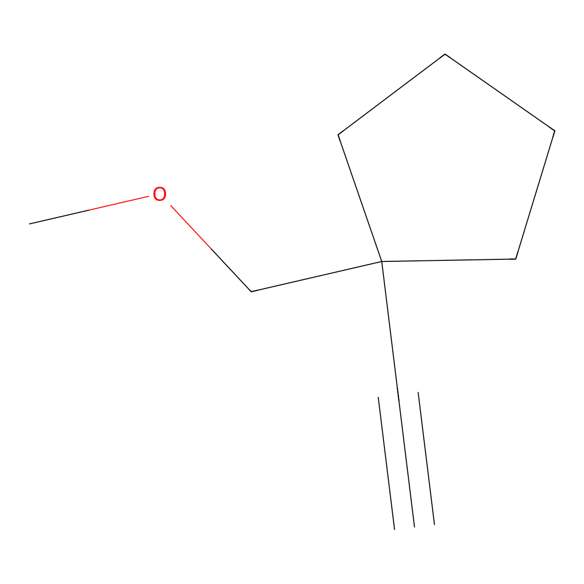 1-Ethynyl-1-(methoxymethyl)cyclopentane molecular structure, CAS 2721393-16-2