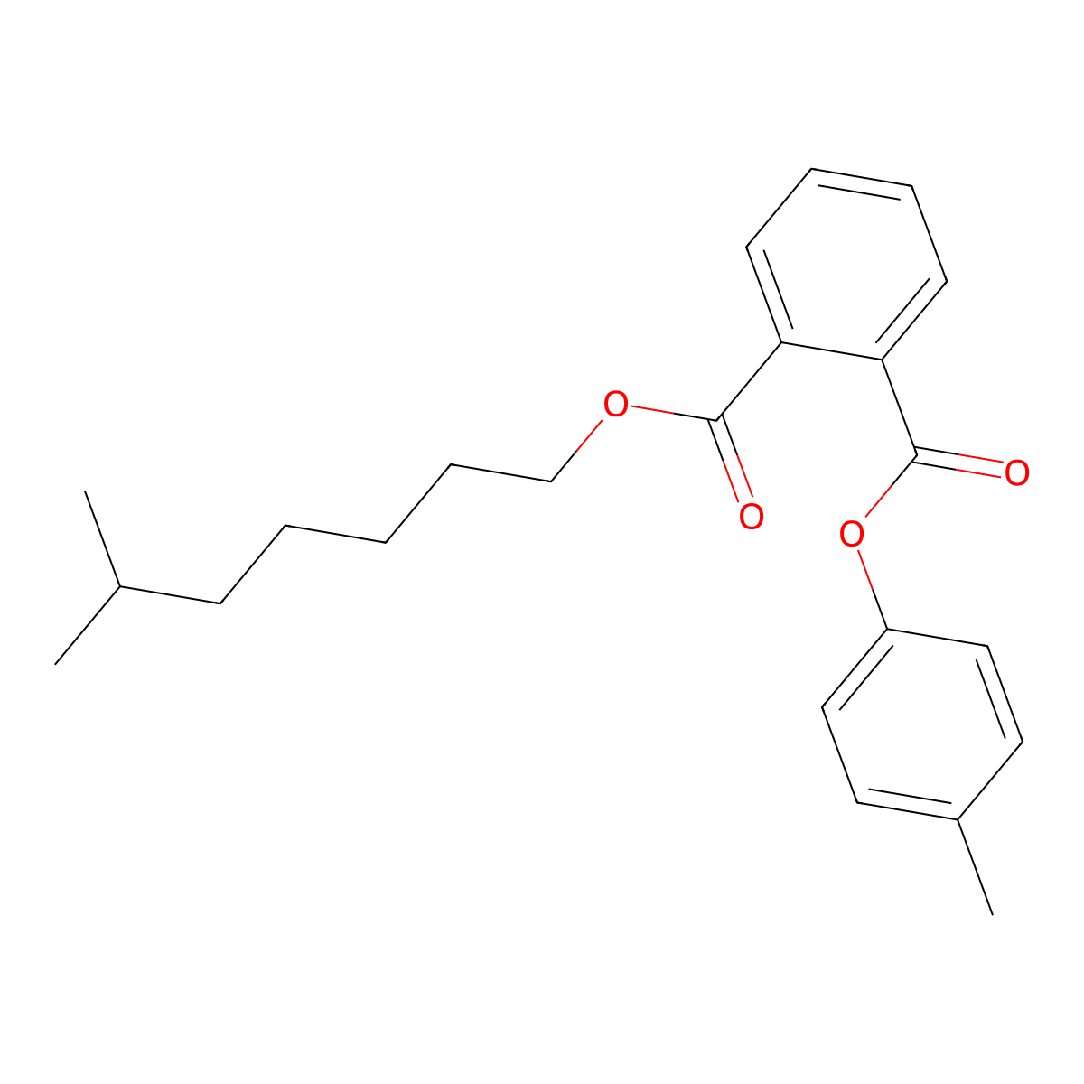 1,2-Benzenedicarboxylic acid, 1-isooctyl 2-(phenylmethyl) ester molecular structure, CAS 27215-22-1