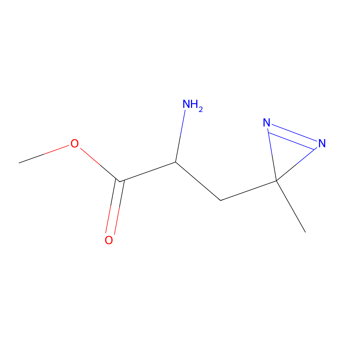 methyl (2S)-2-amino-3-(3-methyl-3H-diazirin-3-yl)propanoate molecular structure, CAS 2721545-01-1