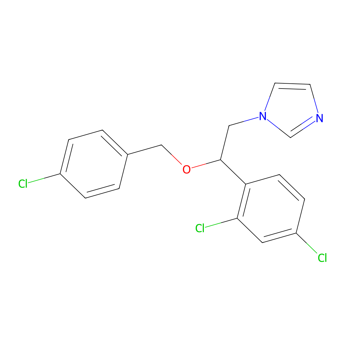 Econazole molecular structure, CAS 27220-47-9